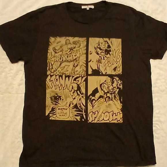 🔥🔥ON SALE Junk Food Marvel Iron Man Comics Premium T-Shirt Men M Superhero Black - Picture 1 of 4